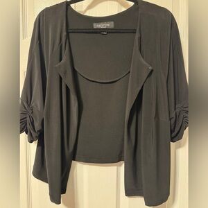 Perceptions Dress Jacket Cardigan Black Womens 18W